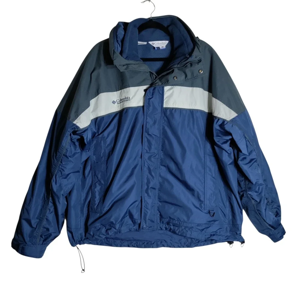 Columbia Bugaboo Interchange Jacket Mens XL Blue Grey Colorblock SM7193 Vintage